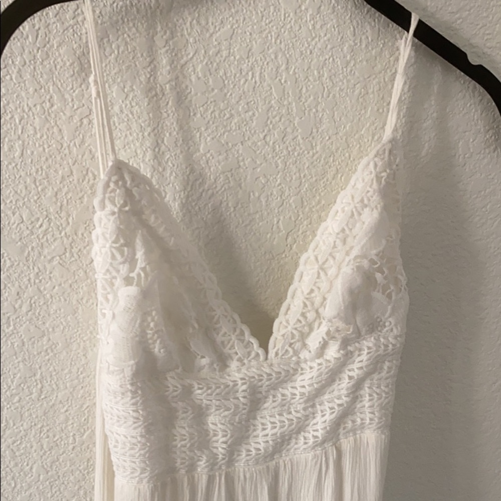 White crocet top romper size small